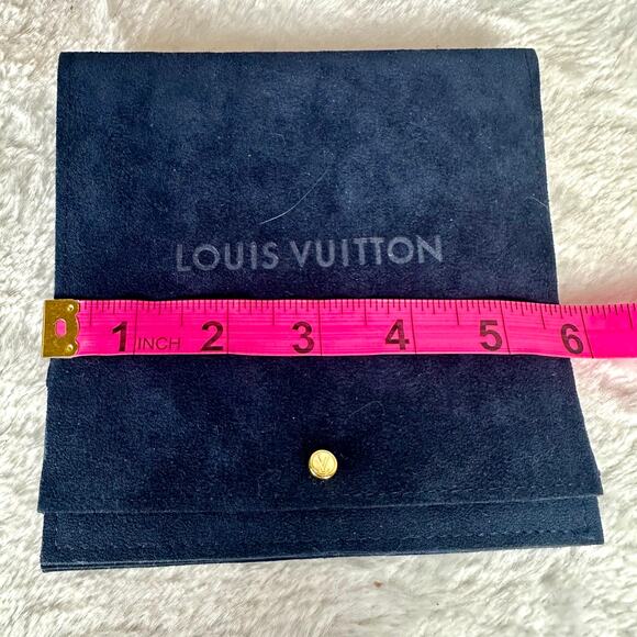 Louis Vuitton Navy Blue Suede Leather Jewelry Storage Pouches ONE POUCH NEW - Picture 6 of 7